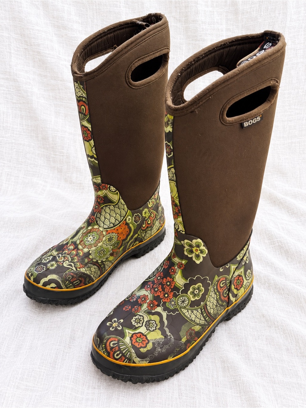 BOGS Classic High Paisley Women’s Size 8 Waterproof Floral Tall Boots